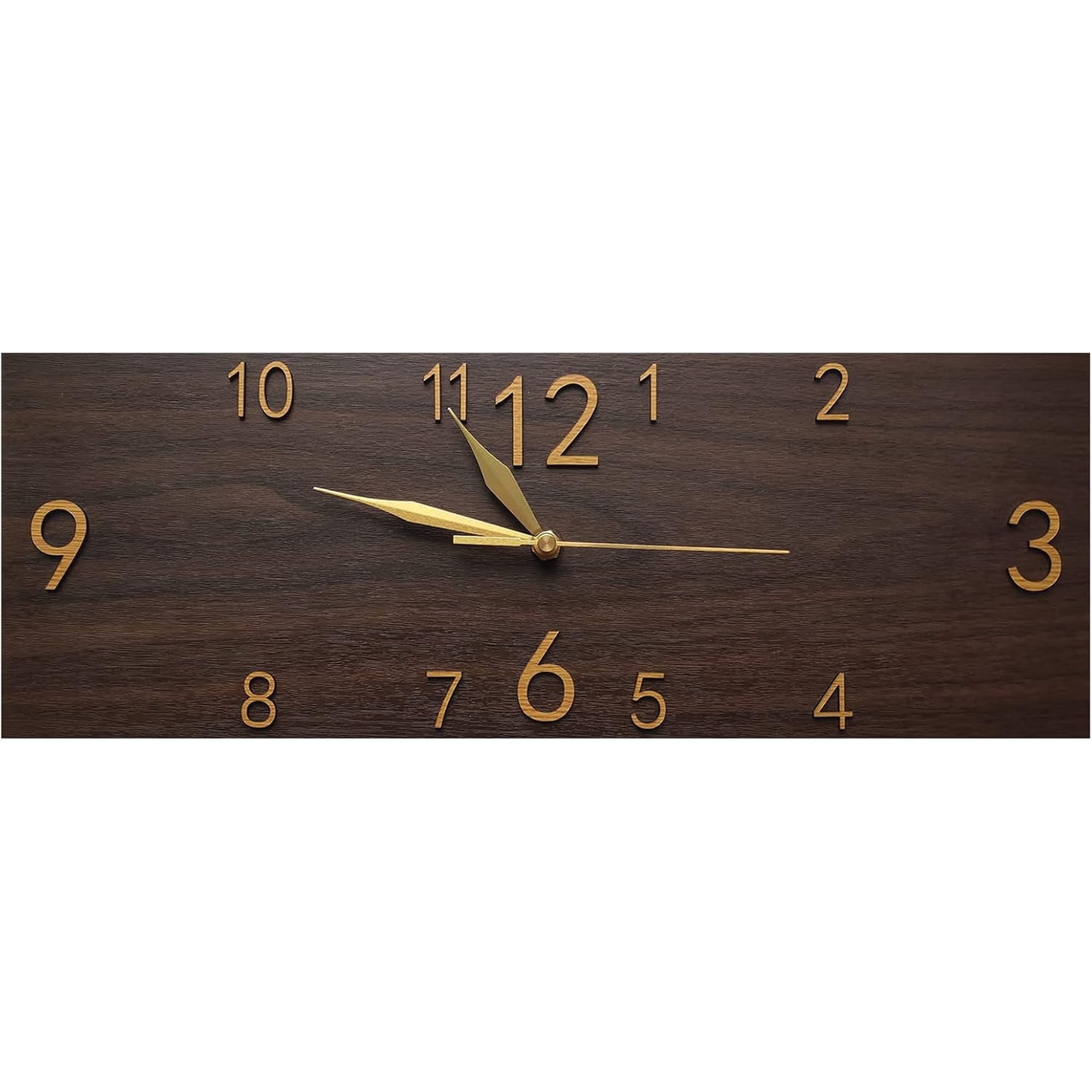 Rustic Wall Clock Silent Non-Ticking, Frameless Art Wall Clocks Farmhouse Wall Décor,Rectangle Handmade Clocks Decorative for Home Living Room Kitchen Office, Battery Operated