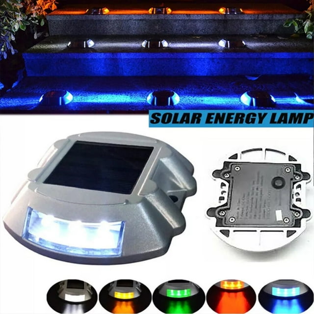 Bewildely Luz de advertencia solar para carretera para una seguridad brillante en la entrada de vehículos al aire libre, carga automática Iluminación y accesorios verde 1 pieza