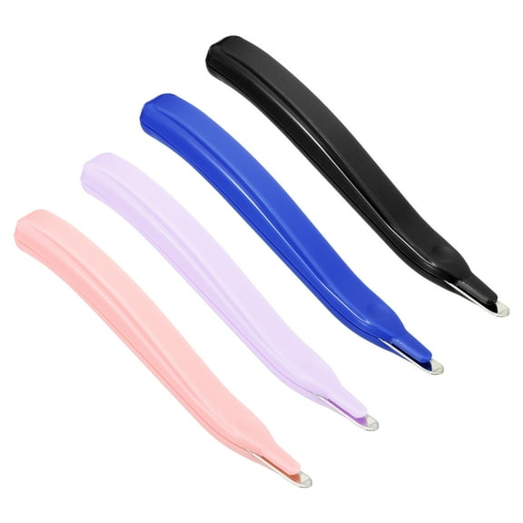Uxcell Staple Remover Magnetic Staple Puller Desktop Removal Tool Cutting Tool, Black, Blue, Purple, Pink 4 Pack