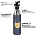 thumbnail image 3 of Yayeee 20oz Insulated Water Bottle Double Wall Stainless Steel with Flip Straw Lid, Orange Cat Planet, 3 of 7