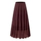thumbnail image 4 of Falda larga fluida de gasa blanca para mujer: falda boho de verano con cintura elástica y pliegues en línea A, tejido de poliéster, tallas S-XXL, 4 of 4