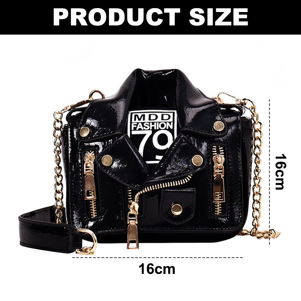Man made leather jacket Western clothing bag new chain bag women's