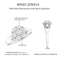 thumbnail image 6 of Rosec Jewels Womens Moissanite Engagement Ring, Floral Ring (D-VS1 Quality), 14K White Gold, US 3.00, 6 of 9