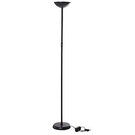 - Brightech SkyLite - Bright LED Torchiere Floor Lamp for Offices – Modern, Dimmable Reading Light for Living Rooms & Bedrooms - Tall Standing Pole Light - Jet Black