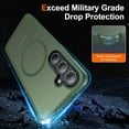 thumbnail image 3 of 2-in-1 Entronix Bundle for Galaxy S24, Magnetic Heavy Duty Frosted Case 1 Screen Protector, Green, 3 of 8