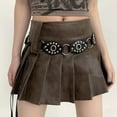 thumbnail image 6 of Naierhg Retro Style Women Belt Exaggerated Rhombus Metal Buckle Faux Leather Wide Eyelet Belt Pants Accessories Black1, 6 of 7