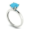 thumbnail image 2 of Solitaire Engagement Ring for Women - 2ct Simulated Turquoise in 18K White Gold Promise Ring, 2 of 6