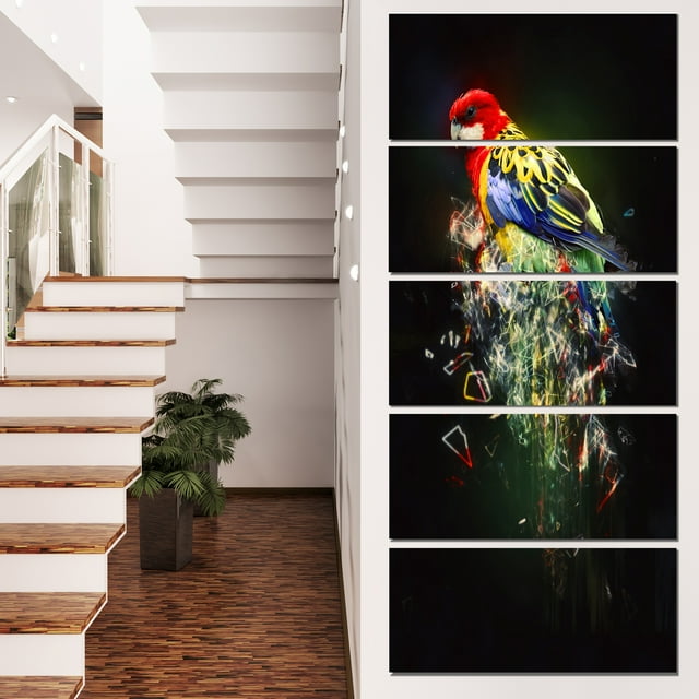 Perroquet Fantastique sur Branche - Art Mural sur Toile d'Animal