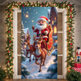 thumbnail image 6 of Festive Cows Christmas Banner Holiday Santa Hats Barn Scene for Home Party Indoor, 6 of 9