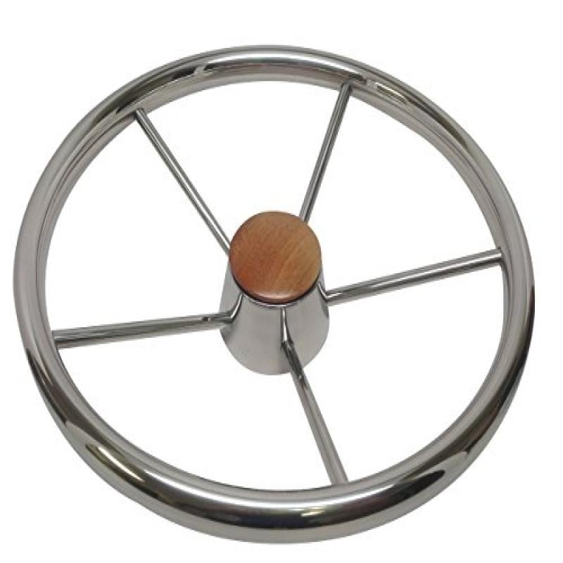 Pactrade Marine Boat Stainless Steel Five Spoke Steering Wheel with Bakelite Cap, 13.75" L