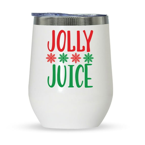 Modern Elegance Jolly Juice Christmas Wine Tumbler 12oz Stainless Steel Double Insulated
