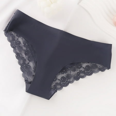 Limited Time: Panty for Women Pack  Pack de Bragas para Mujer  Women Sexy Lace Underwear Comfortable And Slim Hollowed Out Solid Panties Briefs SOPATENOR Blue M