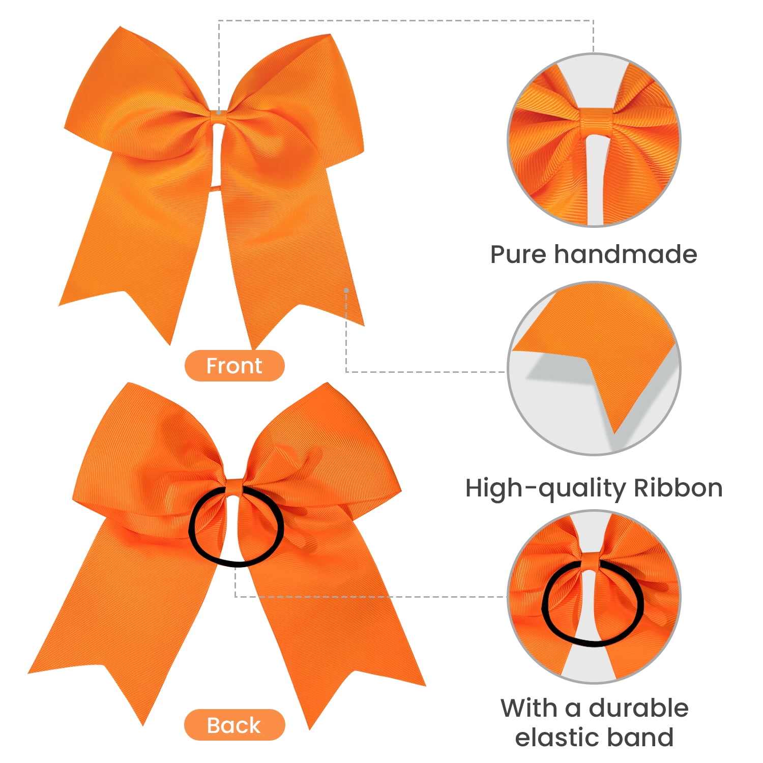 JoyBowie 12+4 Pack Large Cheer Bows & Ballet Shoe Hair Clips, Elastic Ties for Girls