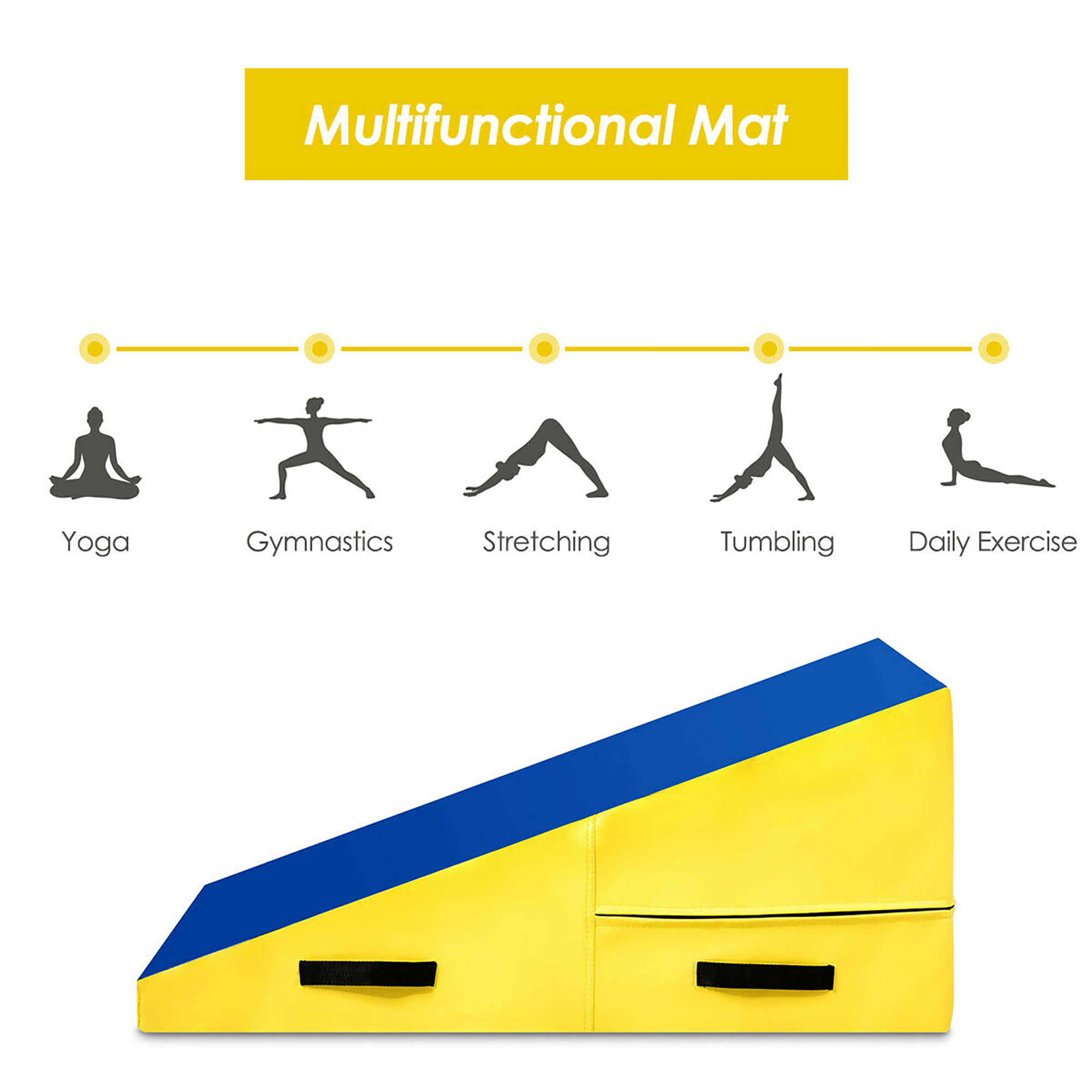 Incline Gymnastics Mat Cheese Wedge Tumbling Mat W/zipper Handle Home  Training : Target