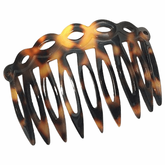 French Amie Handmade Medium Tokyo Open Curved 9 Teeth Shell Side Hair Comb