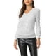 thumbnail image 1 of TOP DE LENTEJUELAS INSPIRADOR CHIC PARA MUJERES CON ESCOTE EN V, BLUSAS BRILLANTES L PLATA, 1 of 6