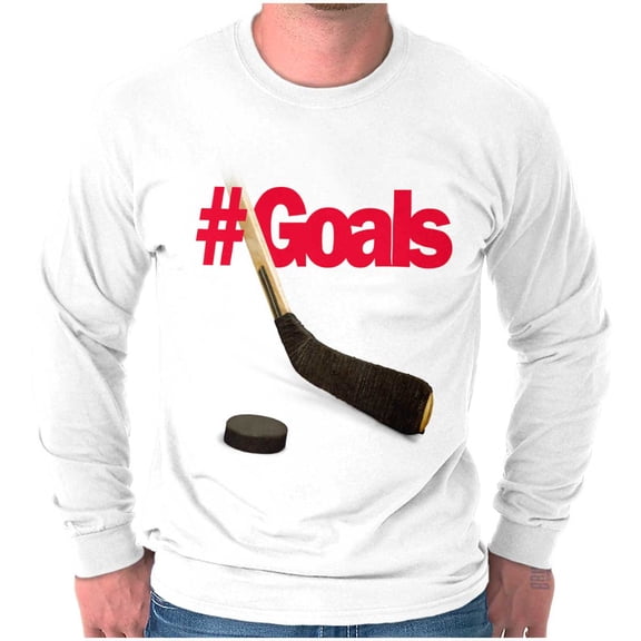 Athletic Hockey Player Hashtag Goals Long Sleeve TShirt Men Women Brisco Brands S