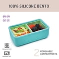 thumbnail image 4 of Melii Silicone Bento Box Food Storage Container with Removable Compartments, Blue Mint, 23.6oz/700ml, 4 of 8