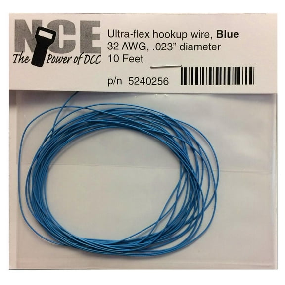NCE NCE0256 Blue 32 AWG Strand Ultra Flex Wire, 10 ft.