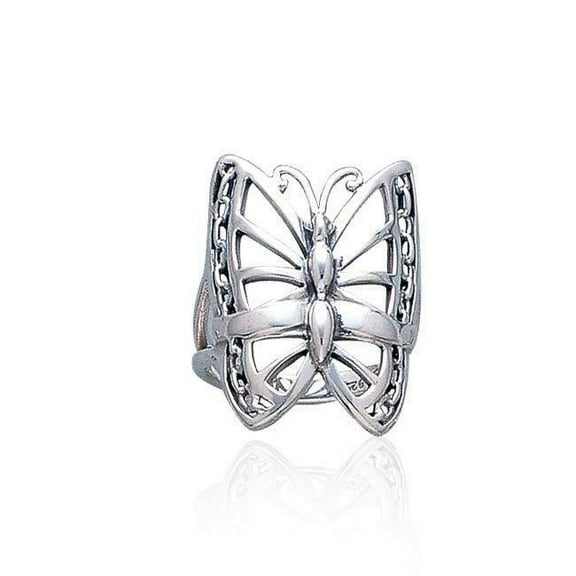 Butterfly 925 Sterling Silver Ring Fine Transformation Animal Totem Jewelry