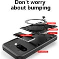 thumbnail image 4 of KOMI for Google Pixel 9a 6.3" Armor Case with Magnetic Ring Kickstand, Rugged Military Grade Shockproof Case with Slide Camera Lens Cover for Google Pixel 9a Black, 4 of 5