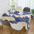 thumbnail image 2 of Yayeee Tablecloths for Rectangular Tables 54 x 54 inch Party Table Cover, Blue Wave Pattern, 2 of 6