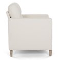 thumbnail image 3 of Farmhouse Accent Chair with Arms, Oversized Upholstered Armchair with Wood Legs, Single Sofa Chair for Living Room, Bedroom, Beige, 3 of 8