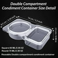 thumbnail image 5 of Pakyozj 10 Sets Snack Condiment Containers with Lid, Disposable Double 2 compartments Dipping Container Refrige, Reusable Takeaway Sauce Dip Case Storage for Outdoor Sampling Travel Picnic Take-out, 5 of 8