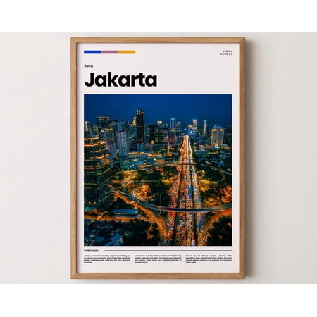 Jakarta Poster, Jakarta Print, Jakarta Photo, Jakarta Art, Java Poster, Java Print, Travel Poster Gift, 16x24 UNFRAMED