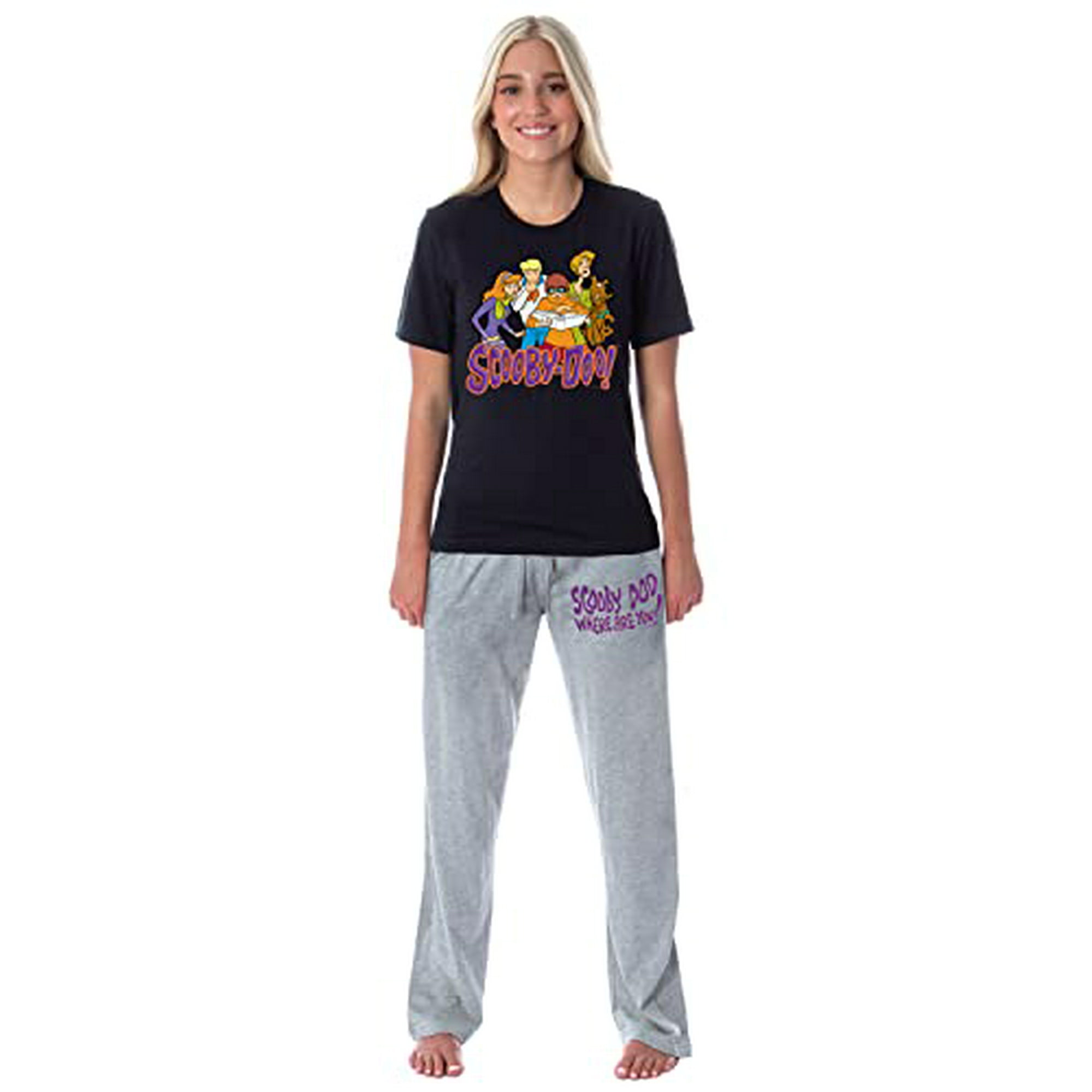 See Pic Scooby Doo Womens The Gang Shaggy Velma Fred Daphne Sleep Pajama Set Small Multicolor