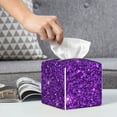 thumbnail image 5 of Uemuo Purple Glitter Tissue Box Cover Holder, Square with Bottom Belt - PVC Leather Decorative Organizer for Tabletop, Bathroom, Car, Office, 5 of 8