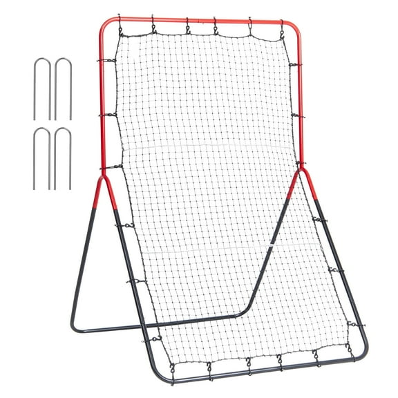 VEVOR Baseball And Softball Rebounder Net, 3 x 4.5 ft PitchBack Baseball Pitching Nest, 3-Way Baseball, Softball Pitchback Net, Fielding Trainer, Bounce Back Net for Fielding/Throwing Practice