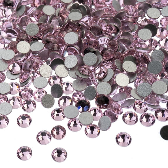 Crystal Lane DIY 432pcs SS12 (3mm) Light Pink | Glass Round Flat Back Rhinestones