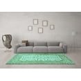 thumbnail image 3 of Ahgly Company Indoor Square Persian Turquoise Blue Traditional Area Rugs, 5' Square, 3 of 4