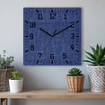 thumbnail image 6 of Navy Blue Wooden Wall Clock Silent Non Ticking, Farmhouse Burlap Solid Blue Color Modern Linen Texture Square Wall Clocks Battery Operated, Decor Clock for Home Office, Living Room, Kitchen, 10 Inch, 6 of 9