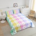 thumbnail image 4 of Erosebridal Cute Bowknot Bedding Twin Comforter Set,Geometric Grid Down Comforter,Gradient Decoration,Reversible,Lightweight,2-Piece, 4 of 7