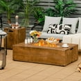 thumbnail image 2 of Demifill 48 x 27 Inch Outdoor Gas Fire Pit Table 50 000 BTU with Lava Rocks and Cover, Propane Fire Pit Table, Brown, 2 of 10