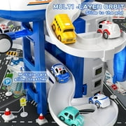 Transport Plane Adventure Car Toys for Toddler Age 2-6 with 8 City Cars - Kids Airplane Toys Race Track Car Toys for 3 4 5 6 7 Boys , Garage Parking Lot Playmat, Birthday Gift for Girls