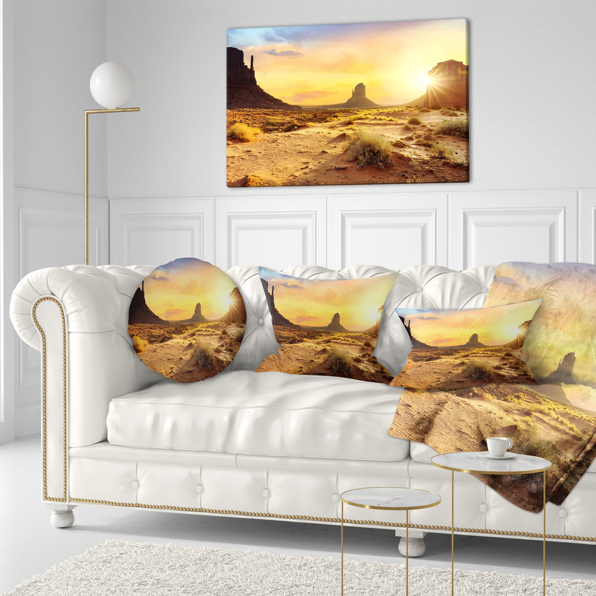 Designart Monument Valley Landscape - Photography Throw Pillow - 12x20