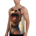 thumbnail image 2 of Gukieu Cartoon Happy Cute Puppy Print Men's Quick Dry Fitness Vest, Round Neck Sleeveless Fitness Bodybuilding Top-Medium, 2 of 7