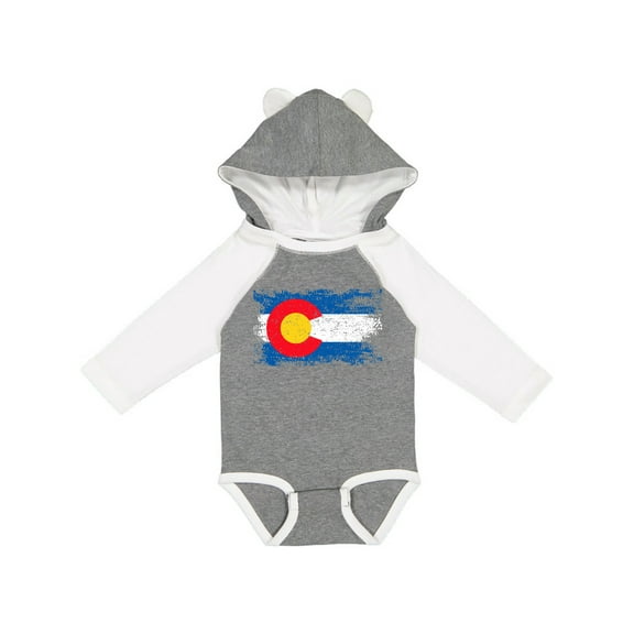 Inktastic Colorado Flag Distressed Look Boys or Girls Long Sleeve Baby Bodysuit