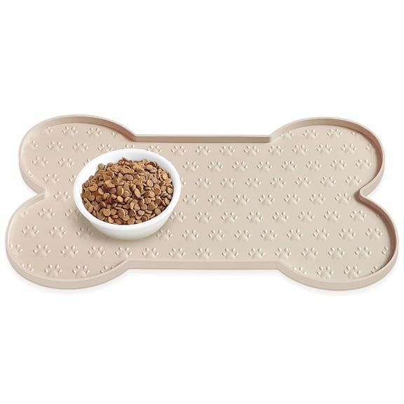 Dog Food Mat,Anti-Slip Silicone Pet Placemat,Waterproof Feeder Tray for Small Medium-Sized Dogs Cats
