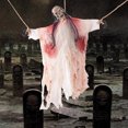 thumbnail image 2 of TheFound Halloween Hanging Decoration, Vocal Hanged Ghost with Red Light Eyes, 2 of 4