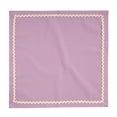 thumbnail image 6 of FINGERCRAFT Cloth Napkins Cotton, Set of 6, Mitered Corners with RIC Rac Lace, Washable Napkins Cloth Lavender, 6 of 7