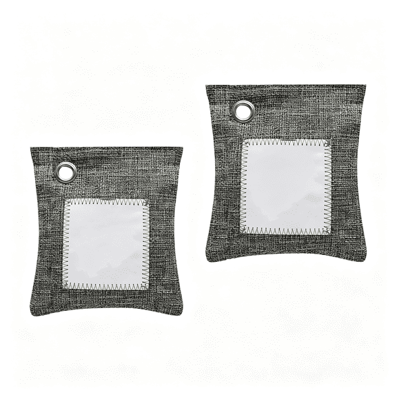 BANIRO Bamboo Charcoal Bags Odor Absorber 2 Packs 100G Charcoal Deodorizer Bags Hooks Nature Bamboo Charcoals Air Purifying Bags Activated Charcoals Odor Absorbers Home Cars Pet Closet Bathroom