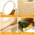 thumbnail image 6 of GOOHOCHY Straw Tote Zippered Straw Beach Bag Straw Woven Bag Women Handbag Summer Bag Straw Purse Shopping Handbag, 6 of 8