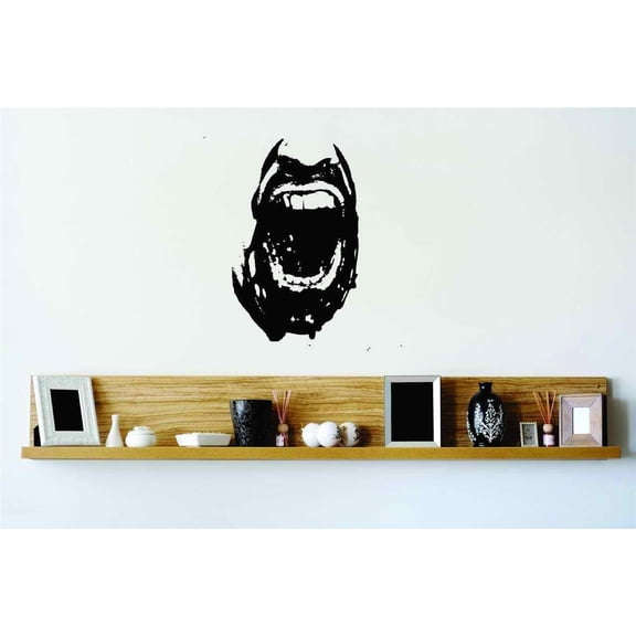 Wide Open Mouth Horror Decal Vinyl Wall Decal Peel & Stick Sticker Roomhome Halloween Party Decoration Kids Boy 26x20