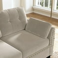 thumbnail image 6 of HONBAY Reversible Velvet Upholstered L-Shaped Sectional Sofa Couch with Storages and Pockets, Pearl Grey, 6 of 6