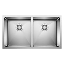 Blanco 443149 Quatrus 32" Undermount Double Basin Stainless Steel Kitchen Sink - Refined