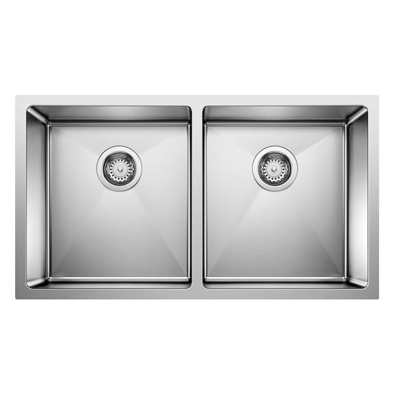Blanco 443149 Quatrus 32" Undermount Double Basin Stainless Steel Kitchen Sink - Refined